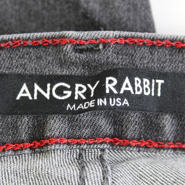 Angry Rabbit Gray Skinny Jeans Size 26/3 Raw Hem Distressed