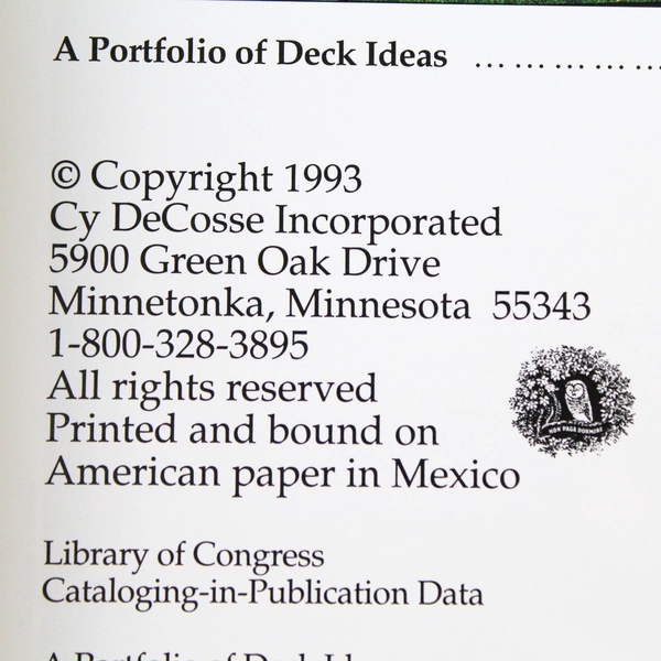 A Portfolio of Deck Ideas - Home How-To Institute 1993 Paperback