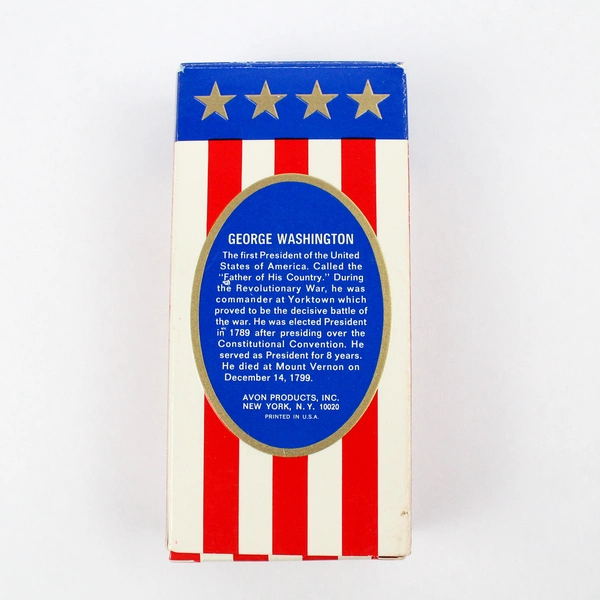 Vintage Avon George Washington Tribute After Shave 4 Oz Full Bottle W/ Box