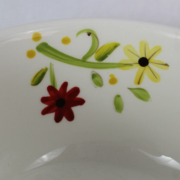 Pier 1 Imports Grace Flower Design Bowl 5.75" Earthenware Crazing