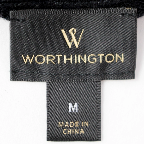 Worthington Women's Black Multicolor Block Stripe Sweater Size M - Pre-owned