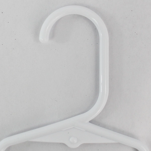 Lot of 10 Kid's Size White Plastic Tubular Clothes Hangers With Top Notches