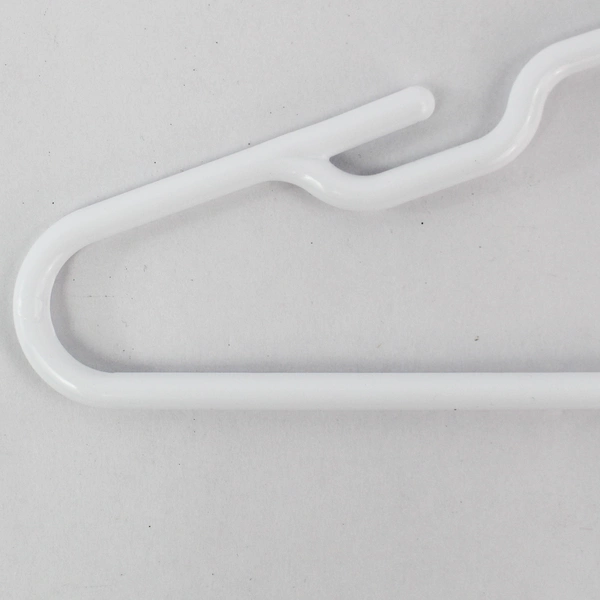 Lot of 10 Kid's Size White Plastic Tubular Clothes Hangers With Top Notches