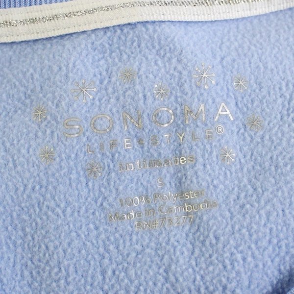 Sonoma Goods For Life Blue Sleepwear Sweatshirt Plush Fleece Women's Size Small