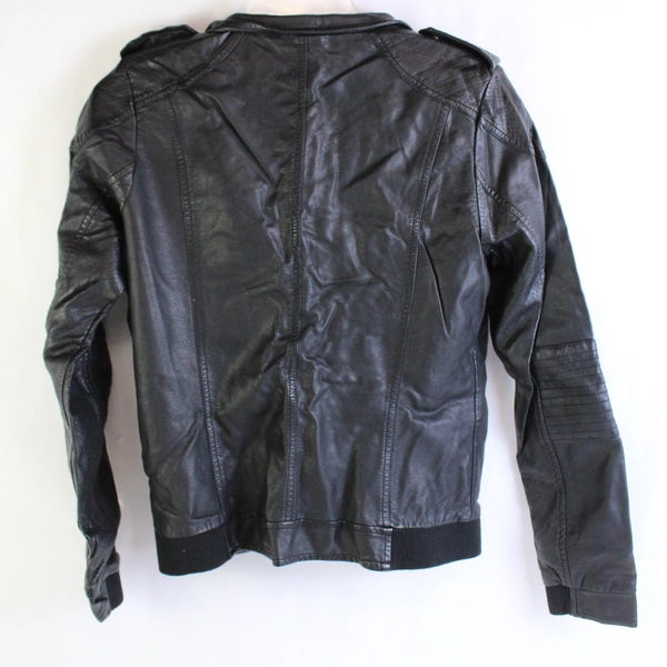 Royalty For Me Faux Leather Jacket Black Size Small