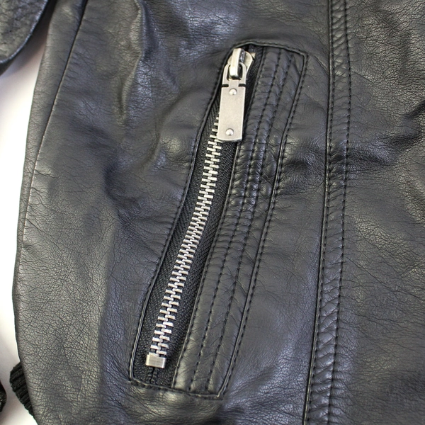 Royalty For Me Faux Leather Jacket Black Size Small