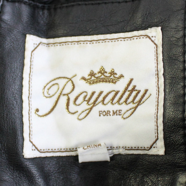 Royalty For Me Faux Leather Jacket Black Size Small