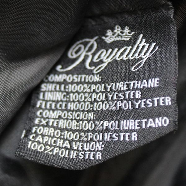 Royalty For Me Faux Leather Jacket Black Size Small