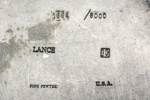 Vintage Lance Fine Pewter Mallard Duck Taking Flight Frog Pond Cattail Figurine