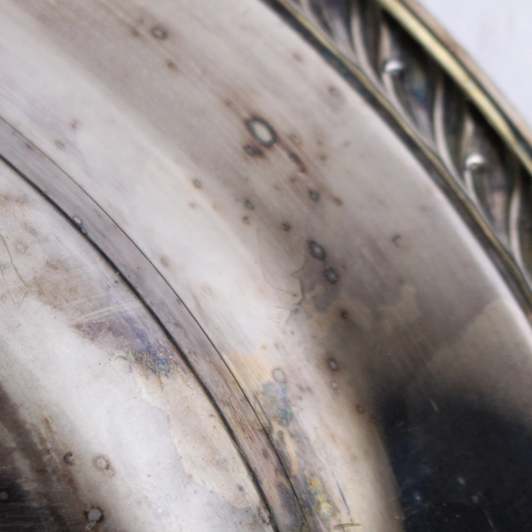 Vintage Wm A Rogers Tree of Life 3 Footed Silver Plate Platter 12 x 18 Inch