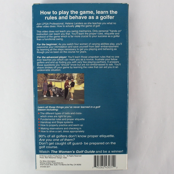 The Women's Golf Guide VHS 1995 - Strong-Landers Productions, Golf Basics