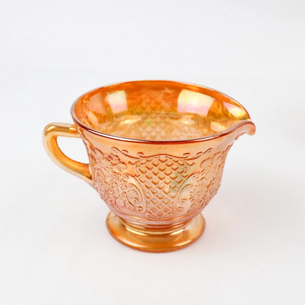 4 PC Set of Vintage Federal Glass Normandie Bouquet and Lattice Serveware