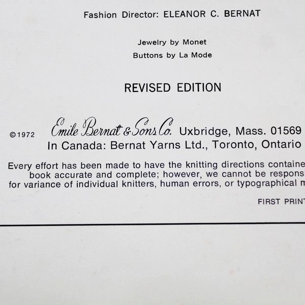 Vintage Knitting Pattern Book Cables and Raglans Bernat 1972 Paperback