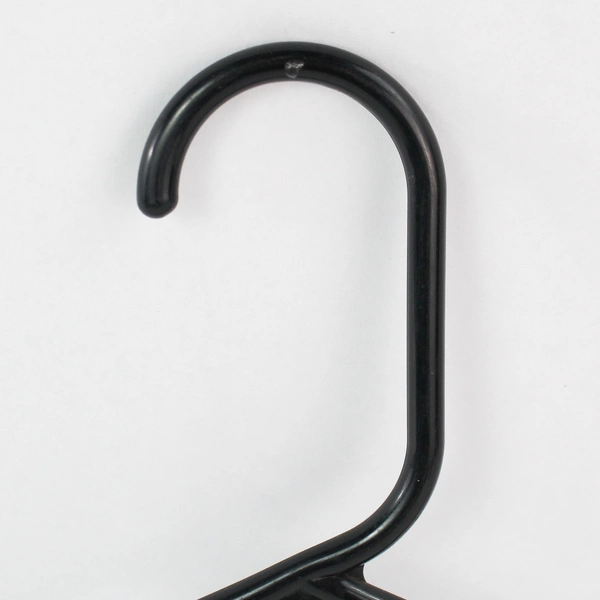 Lot of 10 Black Plastic Tubular Clothing Hangers Top Indents 