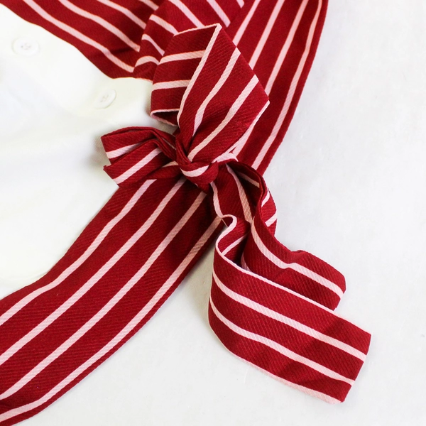 Shein Curve Crop Top Red Striped Size 0XL Women's Button Front Summer