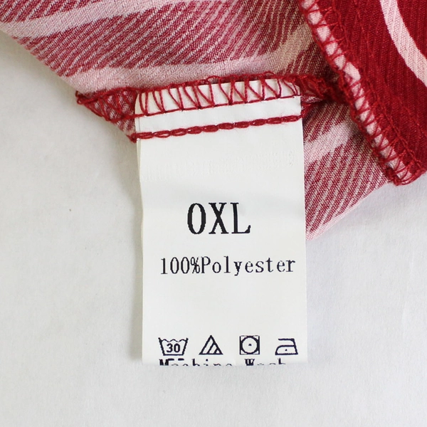 Shein Curve Crop Top Red Striped Size 0XL Women's Button Front Summer