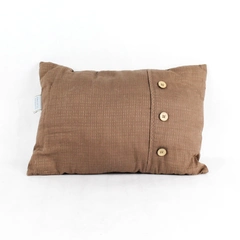 Pacific Heights Brown Rectangular Throw Pillow with Buttons 10.5"x16"