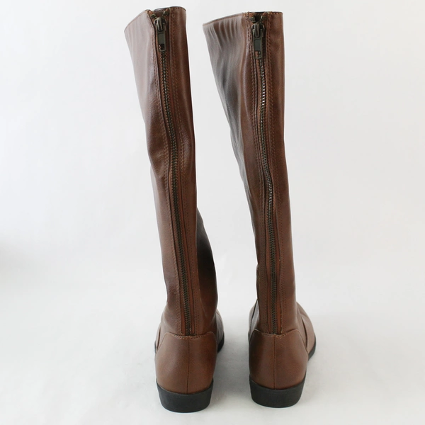 Lower East Side Brown Faux Leather Knee High Zip Up Boots Women's Size 5