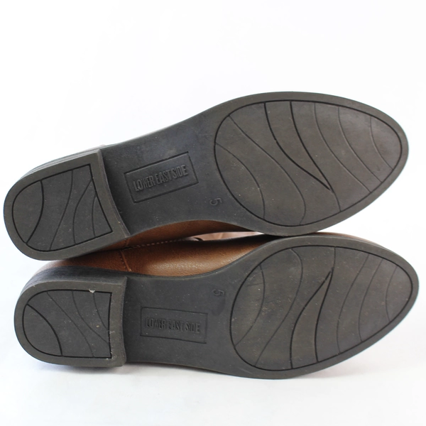 Lower East Side Brown Faux Leather Knee High Zip Up Boots Women's Size 5