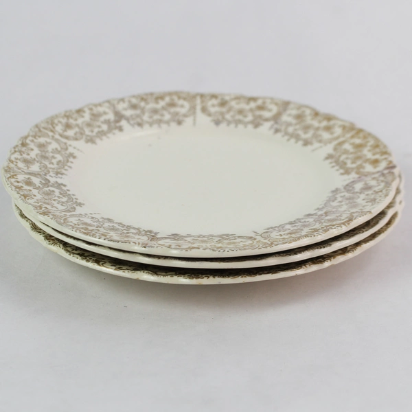 Set of 3 Vintage Homer Laughlin White Saucers A47N8 & L46N8 6.25"