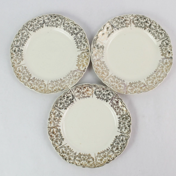 Set of 3 Vintage Homer Laughlin White Saucers A47N8 & L46N8 6.25"