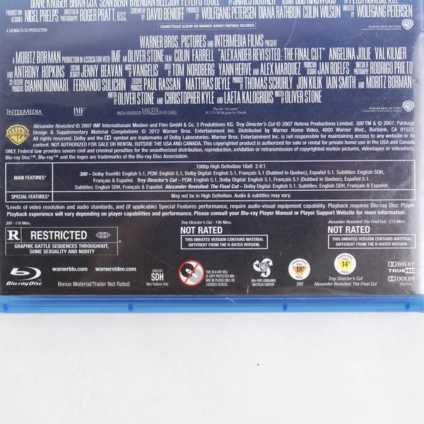 Troy, 300, Alexander Revisited Triple Feature Blu-Ray DVD