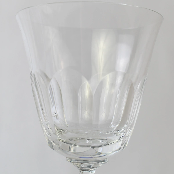 Lot of 2 Elegant 8" Clear Glass Thumb Print Stem Cordial Glasses