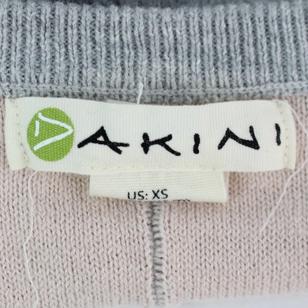 Dakini Gray Cotton Blend Sweater with Pink Lining Women's XS - Pre-owned