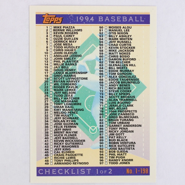 Lot of 46 Topps Baseball Cards 1994 Smith Walker Biggio Sanders Smith