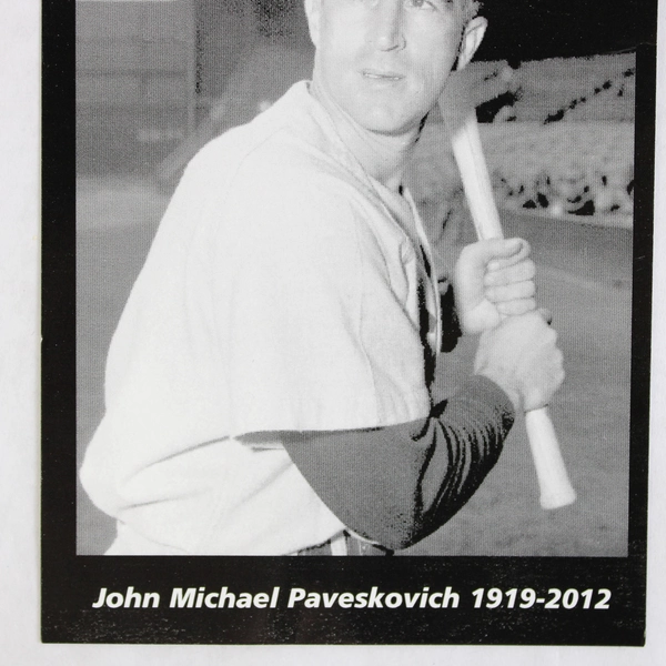 Memorial Postcard of Red Sox Johnny Pesky