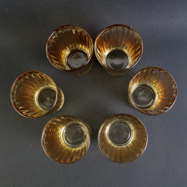 Set of 6 Orange Tumbler Drinking Glasses