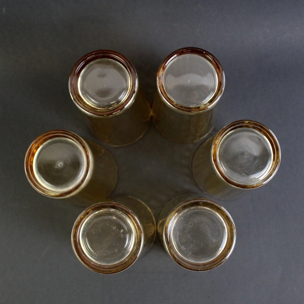 Set of 6 Orange Tumbler Drinking Glasses