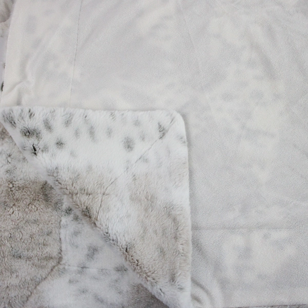 Unbranded White Beige and Gray Plush Leopard Print Throw Blanket 49x59"