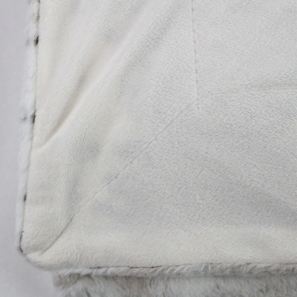 Unbranded White Beige and Gray Plush Leopard Print Throw Blanket 49x59"