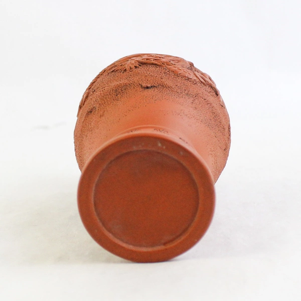Terracotta Vase Raised Relief Dragon 6.25 Inch