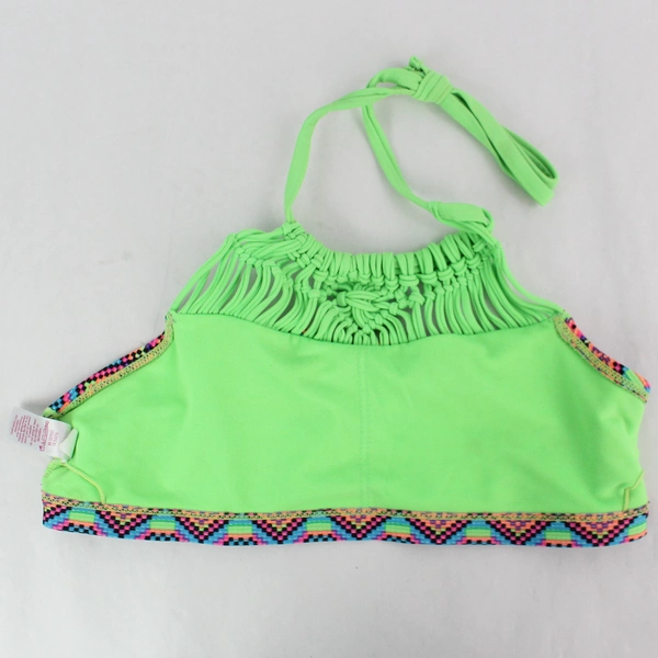 Justice Neon Multicolored Swimsuit Halter Top, Girls Size 12, Pre-Owned