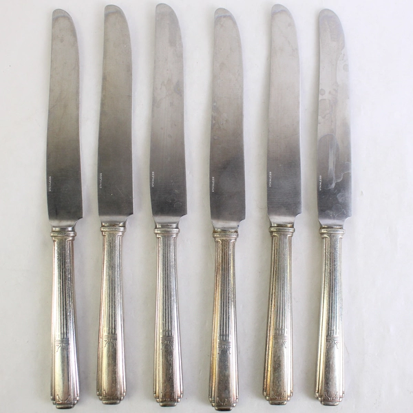 Lot of Six 1835 R. Wallace Mode Silver Plate Dinner Knives