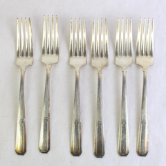 Lot of Six 1835 R. Wallace Mode Silver Plate Dinner Forks