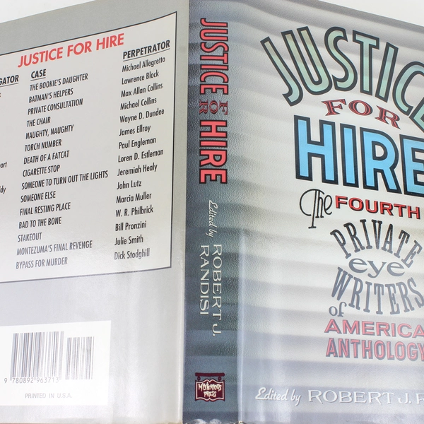 Justice for Hire by Robert J. Randisi 1990 Hardcover Crime Anthology Book