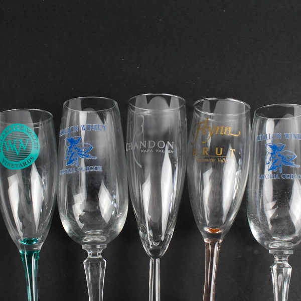 Mixed Lot of 5 Champagne Flute Glasses Various Brands