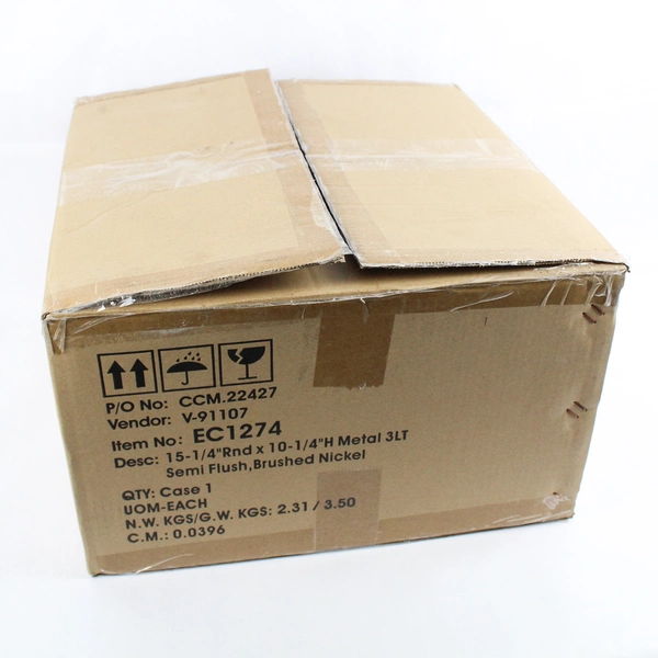 Harrison Metal Semi-Flush Mount Ceiling Light W/ Black Shade & Brushed Nickel