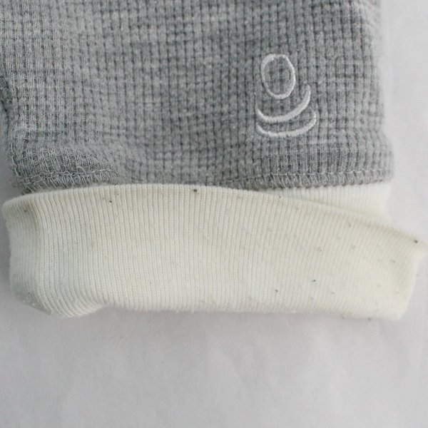 Cuddl Duds Gray Long Sleeve Pajama Shirt Women's Large White Collar & Cuffs