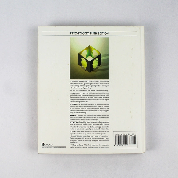 Psychology by Carole Wade and Carol Tavris 1998 5th Edition Hardcover Textbook
