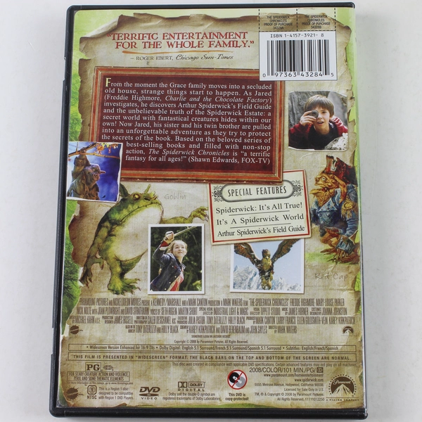 The Spiderwick Chronicles DVD 2008 Widescreen - Pre-Owned, As-Is