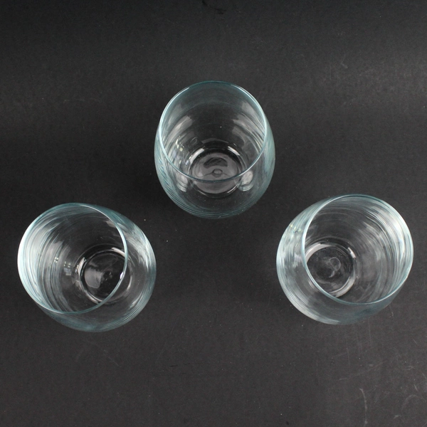 Set of 3 Clear Stemless Wine Glasses Drinkware Barware