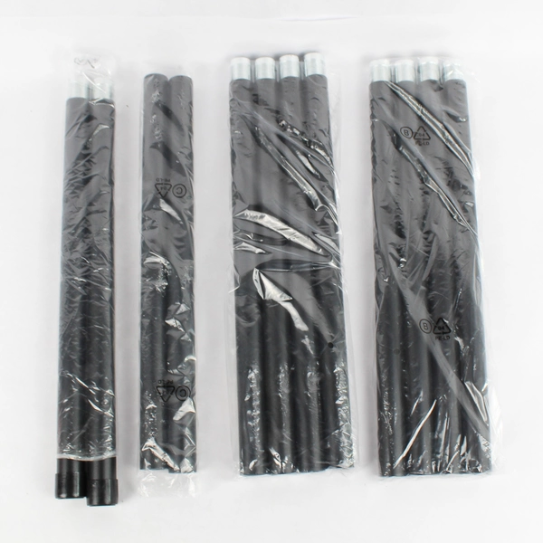 2 Outdoor String Light Poles 8ft. Wall Fixed Black Iron NEW IN BOX