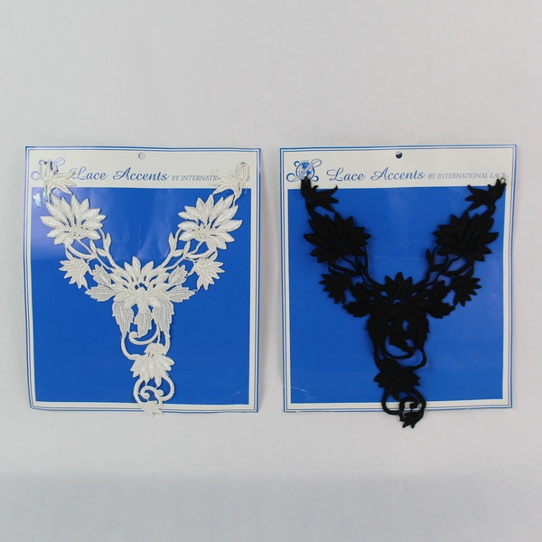 Lot of 2 Vintage Black & White Lace Accents for Sewing & Crafts