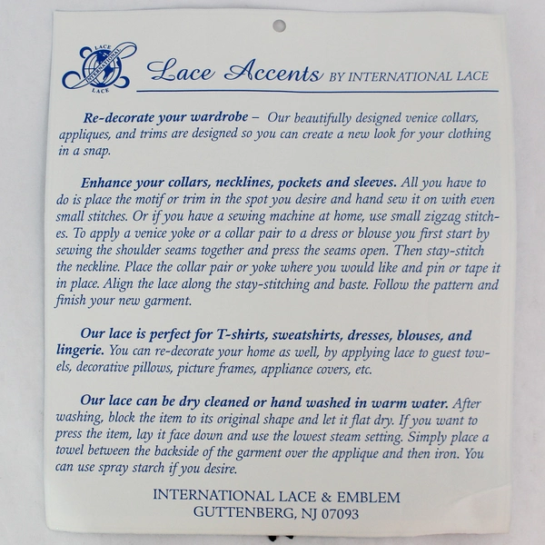 Lot of 2 Vintage Black & White Lace Accents for Sewing & Crafts