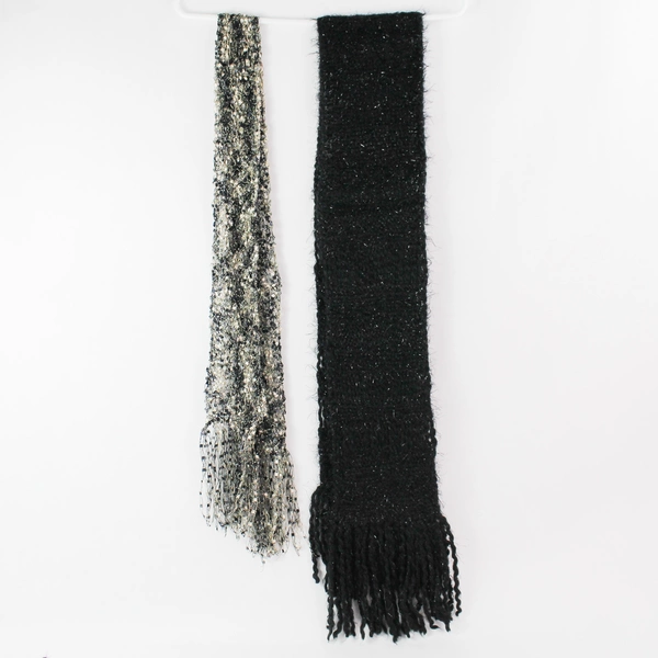 Lot of 5 Women's Infinity & Regular Scarves - Black, Red, Gray Styles