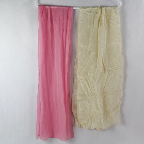 Lot of 2 Women's Scarves Beige Pink Lightweight Fabric for Crafting